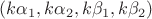 $(k\alpha_1, k\alpha_2, k\beta_1, k\beta_2)$