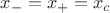 $x_-=x_+=x_c$
