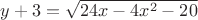 $y+3=\sqrt {24x-4x^2-20}$