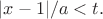 $|x-1|/a<t.$ $|x-1|/a<t.$
