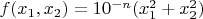 $ f(x_1, x_2)= 10^{-n}(x_1^2+x_2^2)$