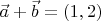 $\vec a + \vec b = (1,2)$