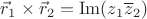 $\vec r_1\times\vec r_2=\operatorname{Im}(z_1\overline z_2)$