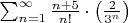 $\sum_{n=1}^{\infty} \frac{n+5}{n!} \cdot   \left ( \frac{2}{3^n} \right ) $