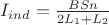 $\[{I_{ind}} = \frac{{BSn}}{{2{L_1} + {L_2}}}\]$