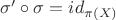$\sigma' \circ \sigma = id_{\pi(X)}$