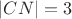 $|CN| = 3$