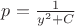 $p = \frac{1}{y^2+C}$
