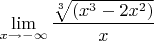 $$\lim_{x\to-\infty}\frac{\sqrt[3]{(x^3-2x^2)}}{x}$$