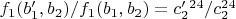 $f_1(b'_1, b_2)/f_1(b_1, b_2)=c'_2^{24}/c_2^{24}$