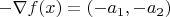 $-\nabla f(x) = (-a_1,-a_2)$