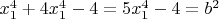 $x_1^4+4x_1^4-4=5x_1^4-4=b^2$