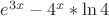$e^{3x}-4^{x}*\ln4$