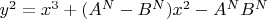 $y^2 = x^3 + (A^N - B^N)x^2 - A^NB^N$