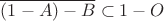 $\overline{(1-A)-B}\subset 1-O$