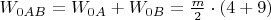 $W_{0AB} = W_{0A}+W_{0B}=\frac{m}{2} \cdot (4+9)$