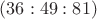 $(36:49:81)$
