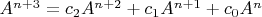 $A^{n+3}=c_2A^{n+2}+c_1A^{n+1}+c_0A^{n}$