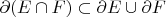 $\partial(E\cap F)\subset \partial E\cup\partial F$