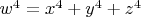 $w^4 = x^4+y^4+z^4$