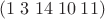 $( 1\; 3\; 14\; 10\; 11)$