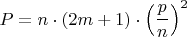 $P=n\cdot (2m+1)\cdot\left(\dfrac { p}{n}\right)^2$