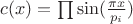 $c(x)=\prod \sin(\tfrac{\pi x}{p_i})$