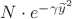 $N\cdot e^{-\gamma \widetilde y^2}$