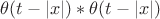 $\theta(t-|x|)\ast\theta(t-|x|)$