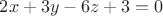 $2x+3y-6z+3=0$