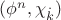 $(\phi^n,\chi_{\dot{k}})$