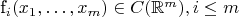 f_i(x_1, \ldots, x_m)\in C(\mathbb{R}^m), i\leq m