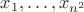 $x_1, \dots, x_{n^2}$