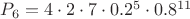 $P_6=4\cdot2\cdot7\cdot0.2^5\cdot 0.8^{11}$