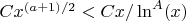 $Cx^{(a+1)/2}<C x/\ln^A(x)$