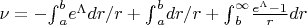 ${\nu}=-{\int}_{a}^{b}e^{\Lambda}dr/r+{\int}_{a}^{b}dr/r+{\int}_{b}^{\infty}\frac{e^{\Lambda}-1}{r}dr$