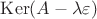 $\operatorname{Ker}(A-\lambda \varepsilon)$