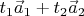 $t_1\vec a_1+t_2\vec a_2$