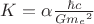 $K = \alpha \frac{\hbar c}{G {m_e}^2}$