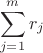 $$\sum\limits_{j=1}^m r_j$$