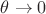 $\theta\to 0$