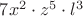 $7x^2\cdot z^5\cdot l^3$