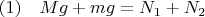 $(1)\quad    Mg+mg=N_1+N_2$