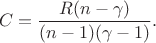 $$C=\frac{R(n-\gamma)}{(n-1)(\gamma-1)}.$$