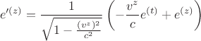 $$e'^{(z)} = \frac{1}{\sqrt{1 - \frac{(v^z)^2}{c^2}}} \left( - \frac{v^z}{c} e^{(t)} + e^{(z)}\right) $$