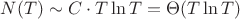 $N(T) \sim C \cdot T \ln T = \Theta  (T \ln T)$