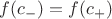 $f(c_-)=f(c_+)$