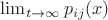 $\lim_{t \to \infty} p_{ij}(x) $