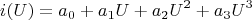$$i(U)=a_0+a_1U+a_2U^2+a_3U^3$$
