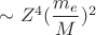 $\sim Z^4(\dfrac {m_e}{M})^2$